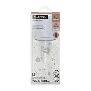 Biberón de vidrio con tetina simétrica SX Pro M 240ml Wonderland Azul 