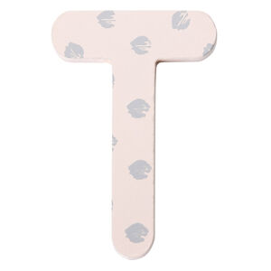 Letra de madera T decorativa pintada a mano para niños 