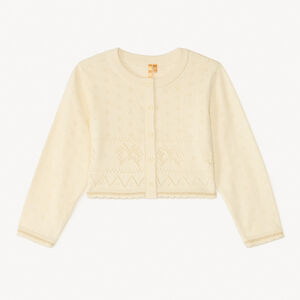 Chaleco de punto calado con mariposas para bebé niña 