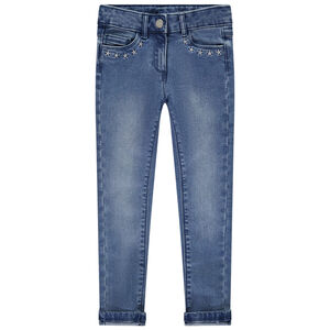 Jeans slim efecto denim polar para niña 