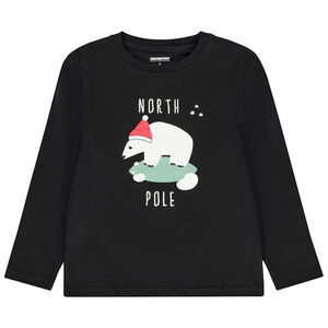 Camiseta de manga larga con estampado de oso polar de Navidad para niño 