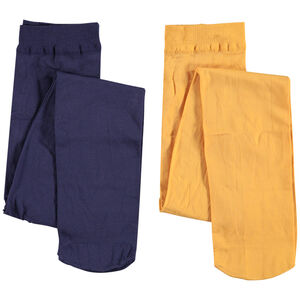 Lote de 2 pares de medias finas lisas para niña 