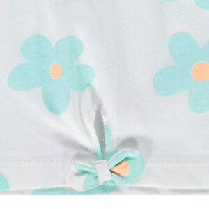 Camiseta de manga corta con efecto nudo y estampado de flores para bebé niña 