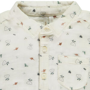 Camisa de gasa de algodón con bolsillo para bebé niño 