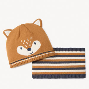 Conjunto gorro y cuello de punto divertido para bebé 