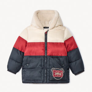 Plumífero acolchado efecto color block forrado en sherpa para bebé niño 