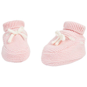 Pantuflas de punto con lazo para niña 