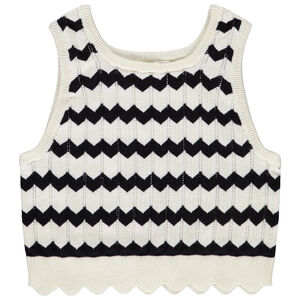 Camiseta sin mangas de punto calado para niña 