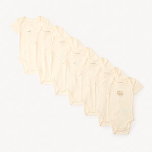 Lote de 7 bodies de manga corta con estampado de desayuno para bebé niña 