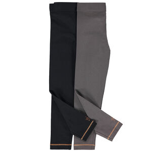 Pack de 2 leggings unis con pespuntes para niñas 