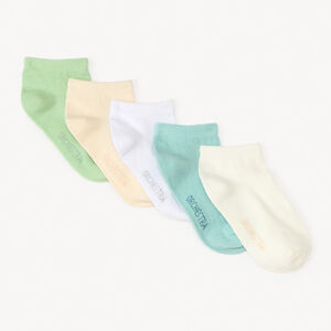 Pack de 5 pares de calcetines cortos unicolores para bebé niño 