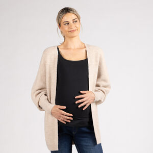 Chaleco largo de manga larga de punto liso para mujer 