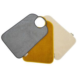 Lote de 3 baberos de toalla con cuello elástico amarillo 