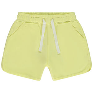 Short de felpa lisa con cordón ajustable en contraste para niña 