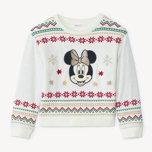 Jersey de manga larga con forro y motivos de Navidad Minnie Disney para niña 