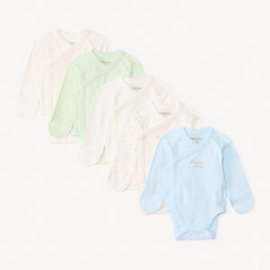 Lote de 5 bodies de manga larga fantasía para bebé prematuro 