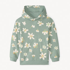 Sudadera oversize con capucha estampada para niña 