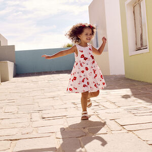 Vestido sin mangas estampado flores para bebé niña 