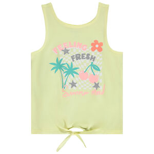 Camiseta sin mangas con estampado fantasía brillante para niña 