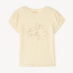 Camiseta de manga corta con cordones dorados para niña 