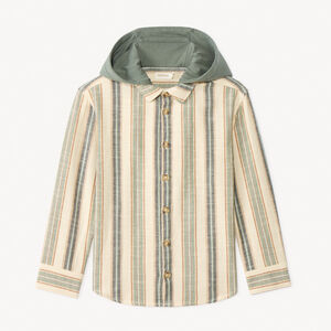 Sobrecamisa de lona a rayas con capucha para niño 