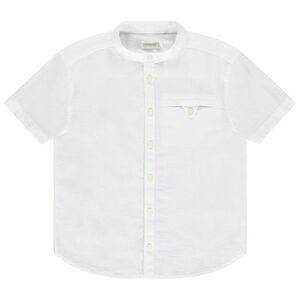 Camisa de manga corta lisa con cuello mao 