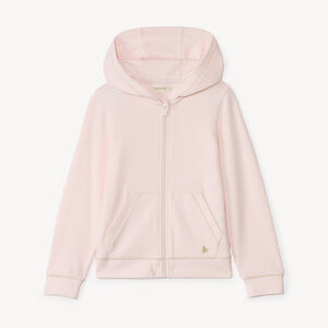 Chaleco de felpa liso con capucha para niña 