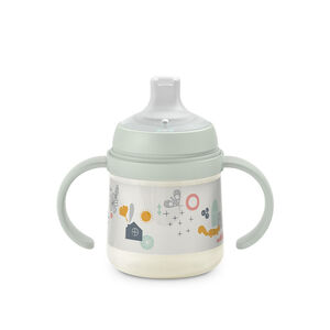 Biberón de aprendizaje con asas First 150 ml 6M+ colección "Walk in the park" verde 