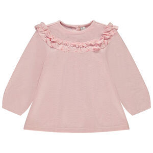 Túnica de punto con volantes y mangas largas para bebé niña 