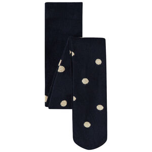 Leotardos gruesos con lunares dorados para niña 