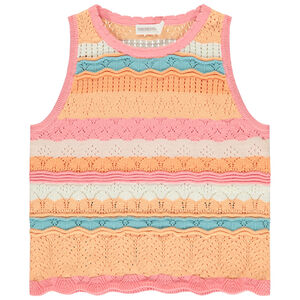 Top de punto calado para niña 