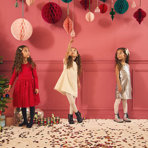 Vestido de fiesta sin mangas con lentejuelas plateadas para niña 