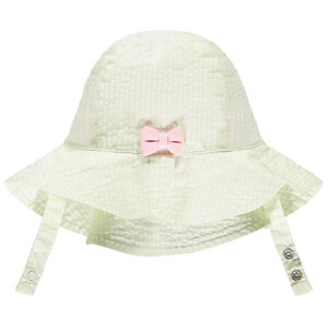 Pelele de seersucker a rayas con lazo para bebé niña 