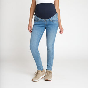 Vaqueros slim de embarazo con banda alta 