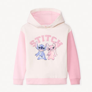 Sudadera de felpa colorblock con capucha Stitch Disney para niña 