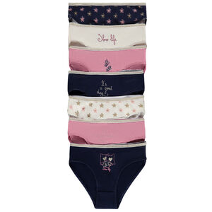 Lot de 7 culottes en jersey imprimé fantaisie pour fille 