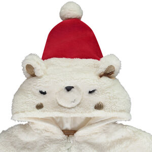 Surpyjama lúdico en sherpa de oso polar de Navidad para niña bebé 