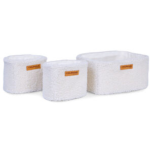 Set de 3 cestas de almacenamiento colgantes Teddy Ecru 