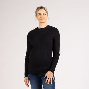 Jersey tipo calcetín acanalado con cuello alto para mujer 