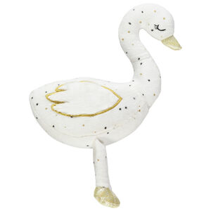 Peluche cisne impreso de lunares y dorado para niña bebé 