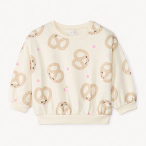 Sudadera de felpa oversize con estampado para niña. 