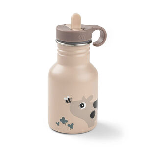  Botella acero inoxidable con pajita 350ml Tiny Farm rosa powder 