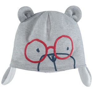 Gorro peruano de felpa con forro de borreguillo y orejas de relieve 