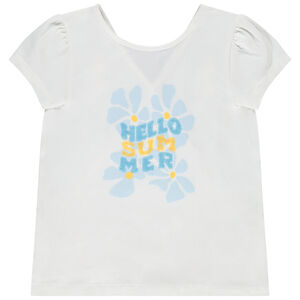 Camiseta de manga corta con lentejuelas y espalda cruzada para niña 