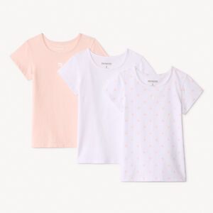 Lote de 3 camisetas interiores de manga corta para niña 