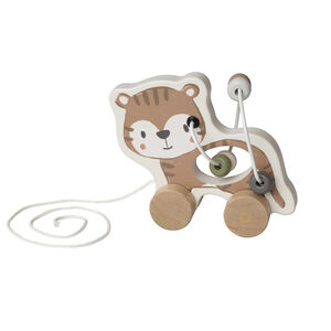 Tigre de madera para arrastrar con ábaco integrado 