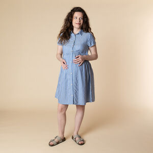 Robe camisa de embarazo y lactancia a rayas 