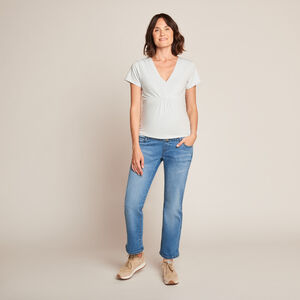 Camiseta de manga corta para el embarazo y la lactancia en color liso. 