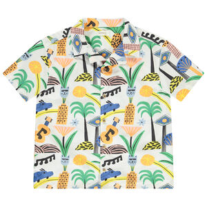 Camisa de manga corta con estampado fantasía para niño 