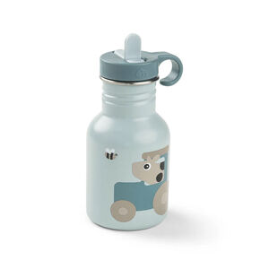 Botella acero inoxidable con pajita 350ml Tiny Farm azul 